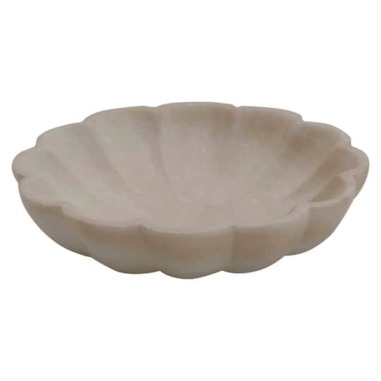 Hello Honey® 6" Carved Marble Flower Shape Dish